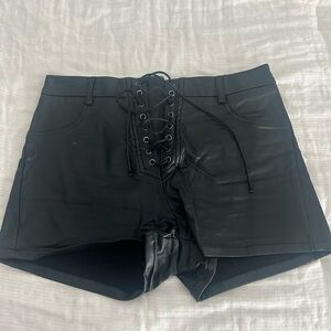 Leather Tie Up Shorts